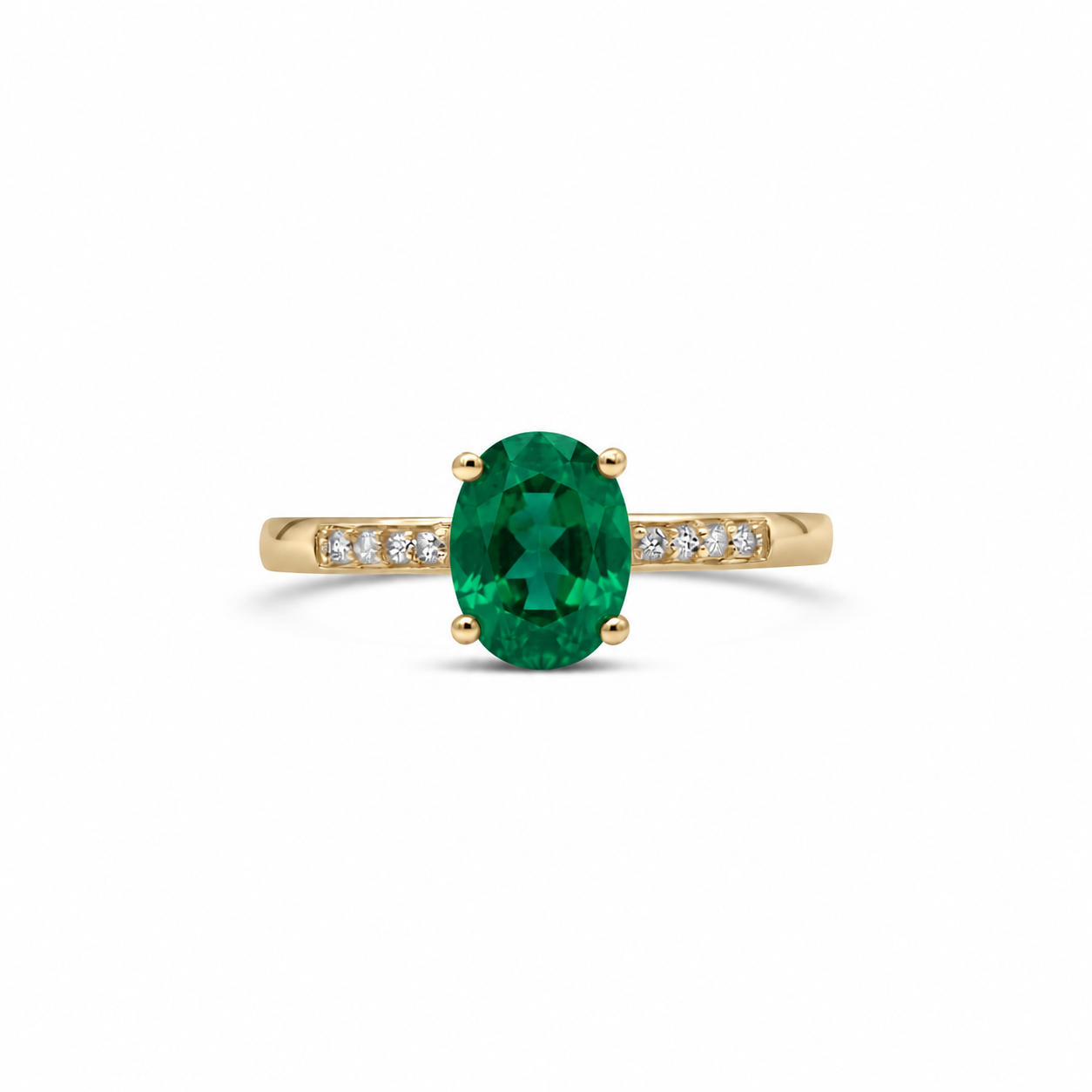 14K Yellow Gold - Emerald