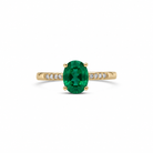14K Yellow Gold - Emerald