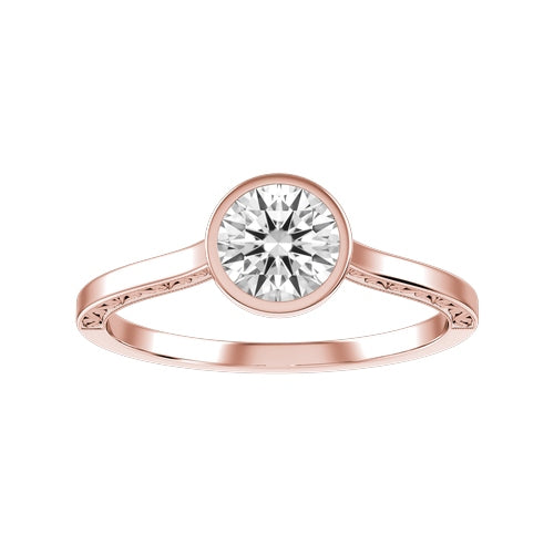 Round Lab-grown Diamond Bridal Ring — down