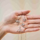 Dancing Diamond Whale Tail in Sterling Silver - Milano