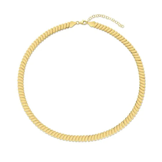 Gold Rib Link Necklace – Milano