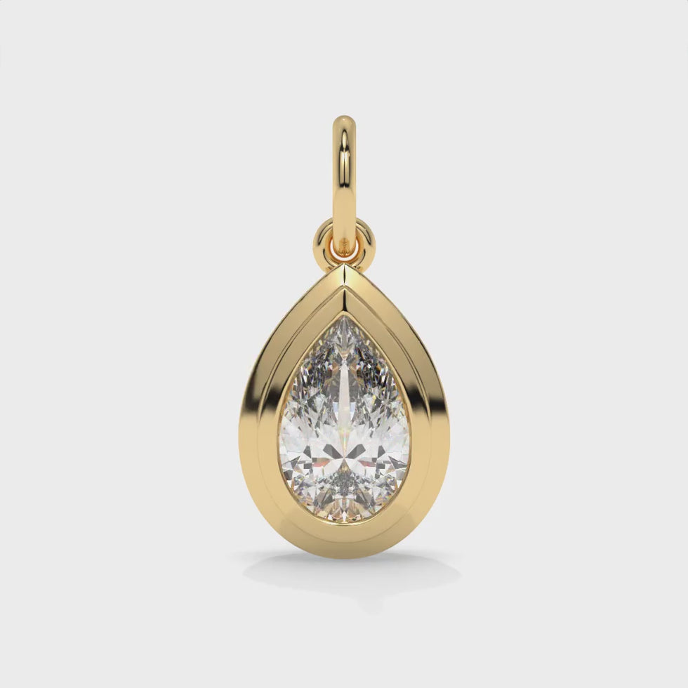 Step-Bezel Pear Lab Diamond Charm – Milano