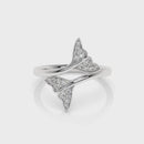 14K White Gold - Double Tail Pavé