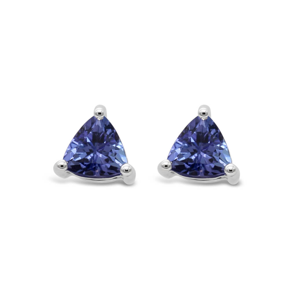 Martini Trillion Tanzanite Stud Earrings - Milano