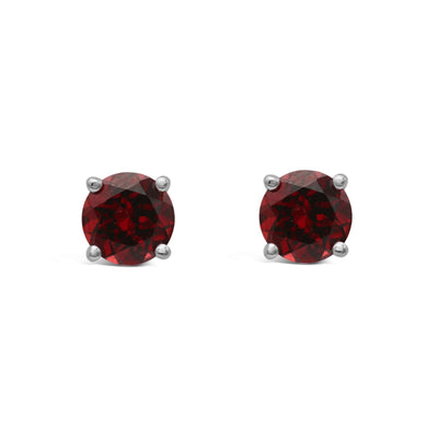 Round Garnet Studs