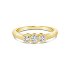 3-Stone Bezel Set Diamond Band in Yellow Gold - Milano