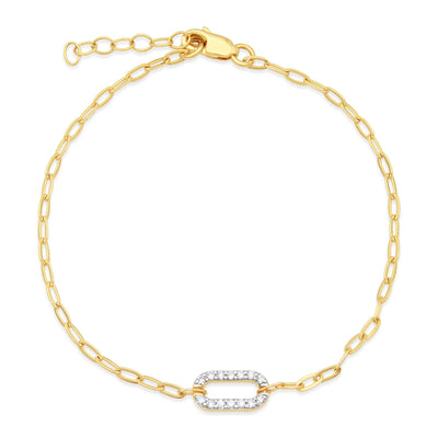 Diamond Paper Clip Bracelet