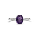 14K White Gold - Amethyst
