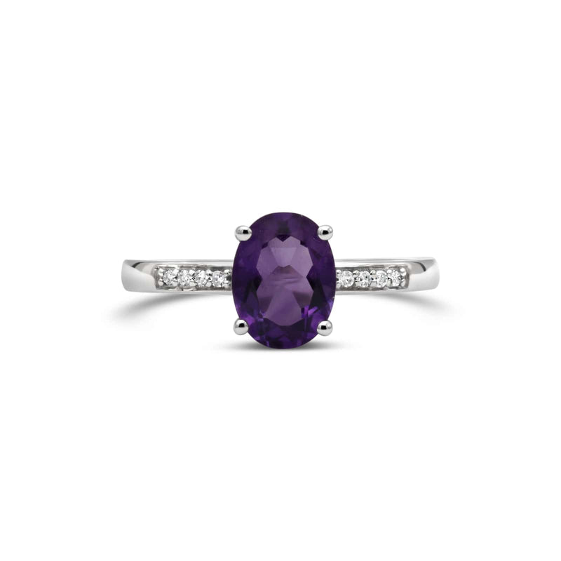 14K White Gold - Amethyst