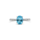 14K White Gold - Blue Topaz