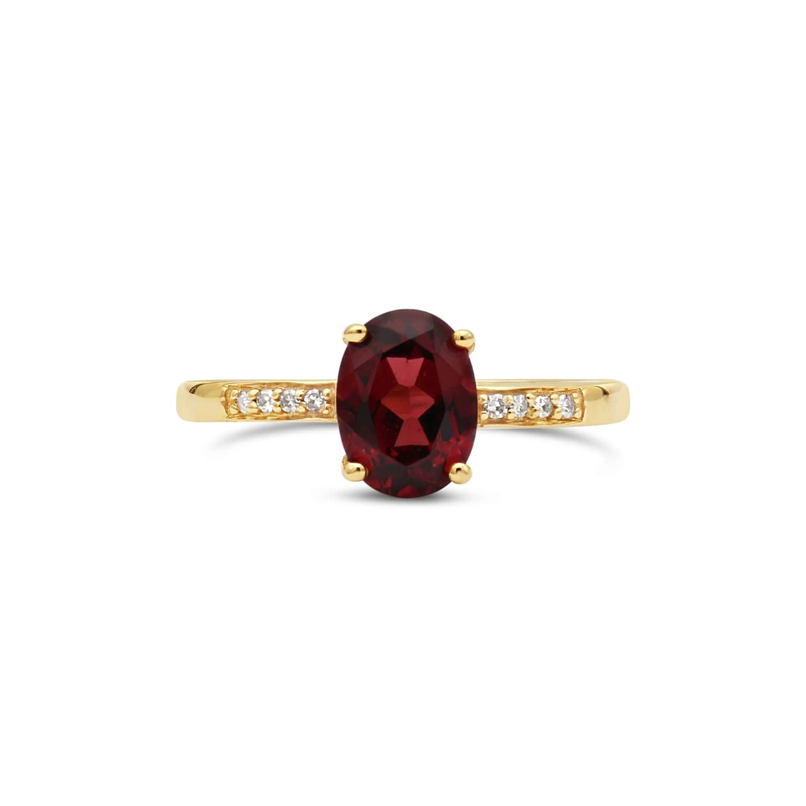 14K Yellow Gold - Garnet