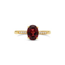 14K Yellow Gold - Garnet