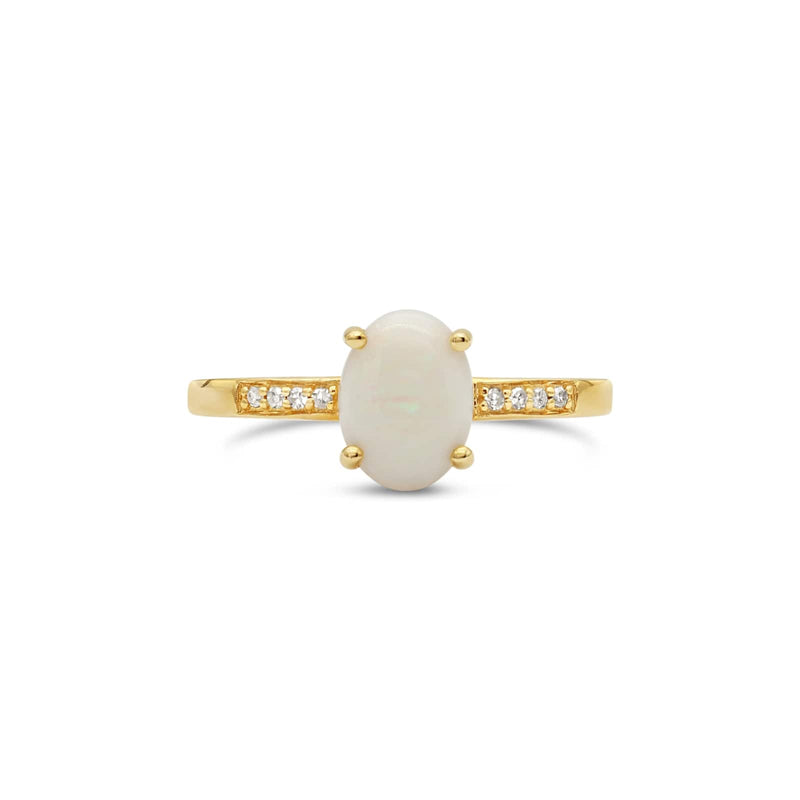 14K Yellow Gold - Opal