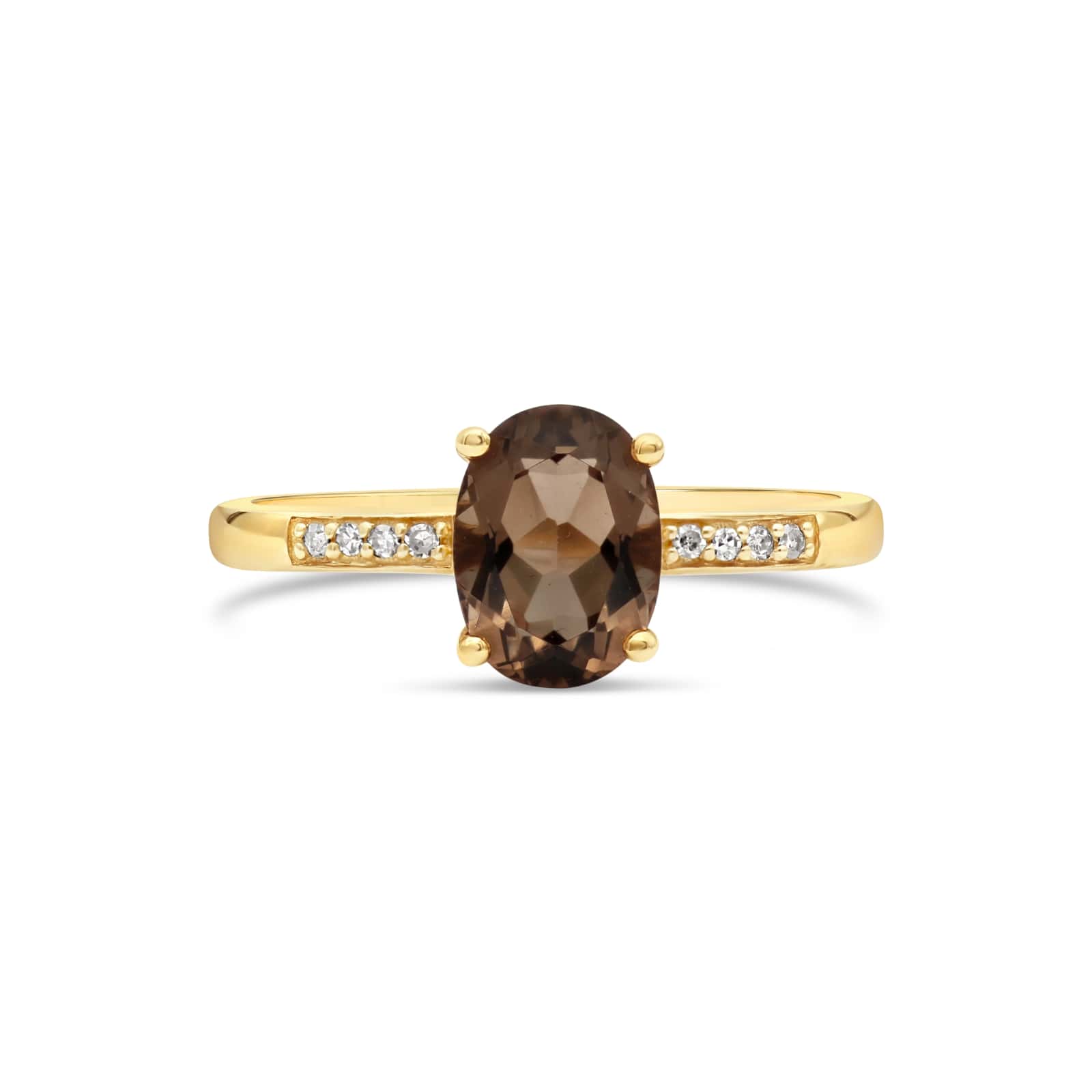 14K Yellow Gold - Smoky Quartz
