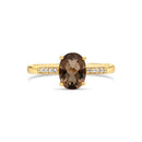 14K Yellow Gold - Smoky Quartz